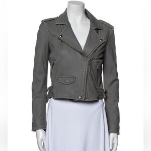 Iro Lambskin Leather Grey Jacket